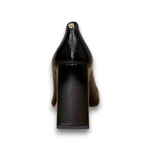 BOSS Rose Pump 90 Women's Black Leather Block Heels US 7 Square Toe MSRP $250 - Picture 2 of 4